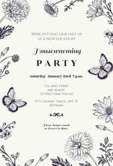 Butterfly Garden - Invitación Para Inauguración De Casa Nueva